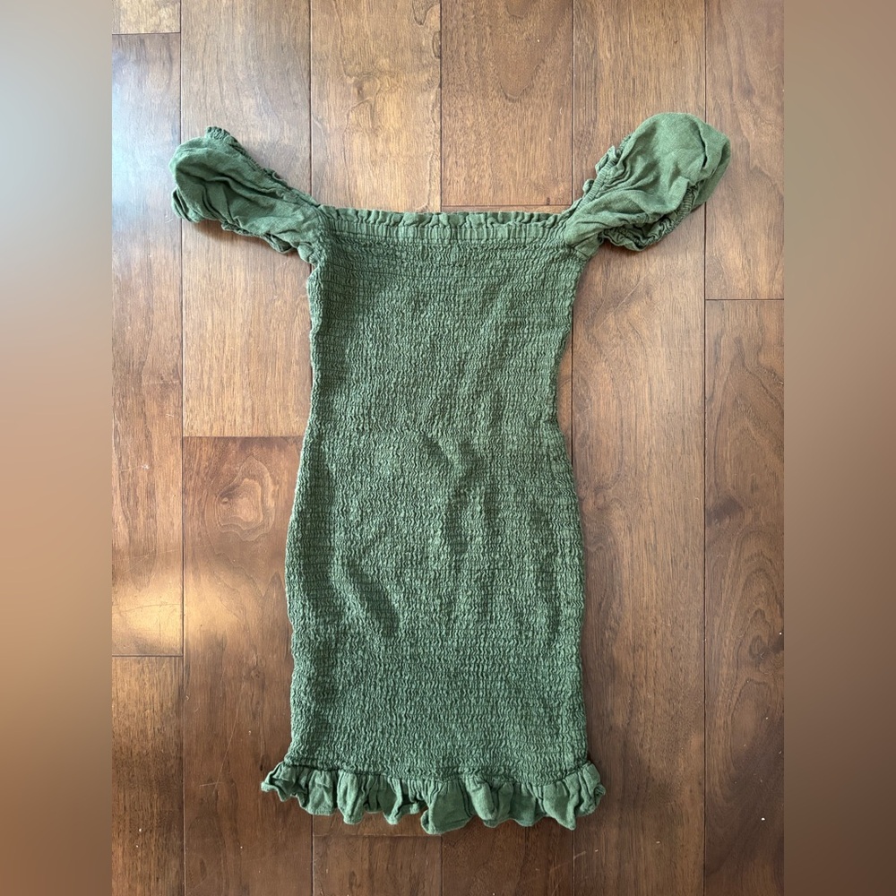 Glassons Olive Green Off-Shoulder Mini Dress